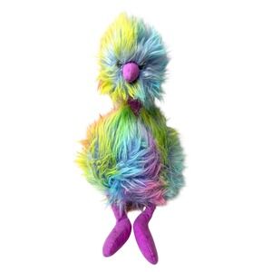 Jellycat London Rainbow Pom Pom Ostrich Bird Fluffy Plush Toy